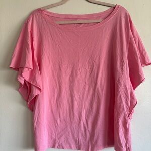 Gap Pink cotton tee shirt with flowy sleeves